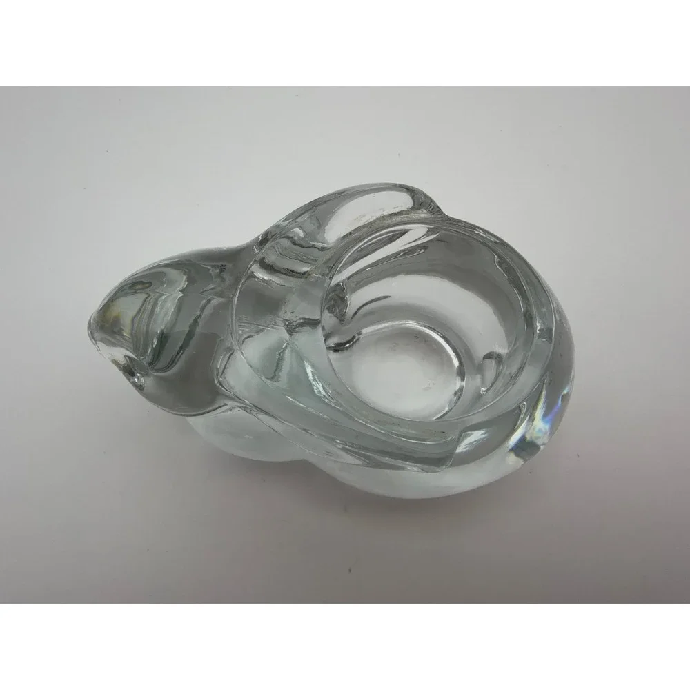 Clear‎ Glass Rabbit Bunny Votive Candle Holder Figurine Trinket Dish Home Decor